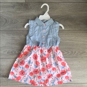 Floral Blue and Pink Kids Dress